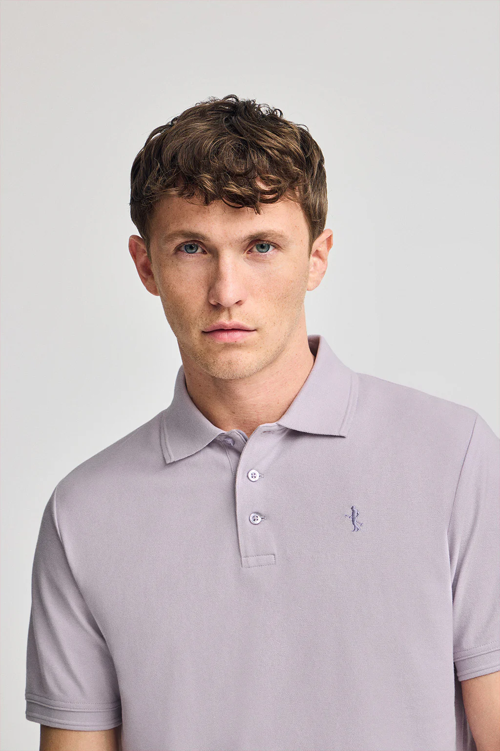 Lavender short-sleeve pique polo shirt with Rigby Best embroidery - Image 3