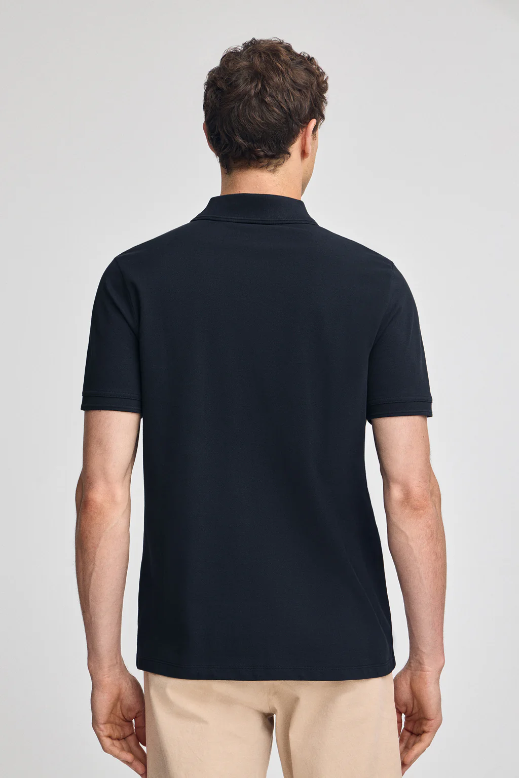 Navy-blue short-sleeve pique polo shirt with Rigby Best embroidery - Image 2
