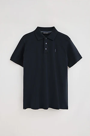 Navy-blue short-sleeve pique polo shirt with Rigby Best embroidery - Image 9