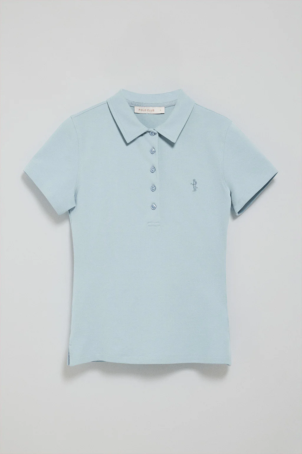 Light-blue short-sleeve cotton polo shirt with Rigby Best embroidery - Image 5