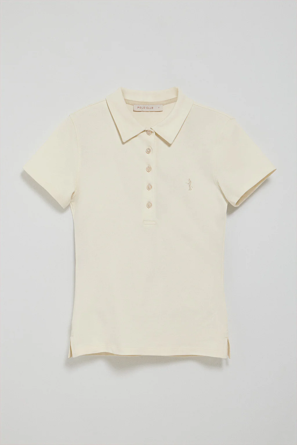 Nude short-sleeve cotton polo shirt with Rigby Best embroidery - Image 5