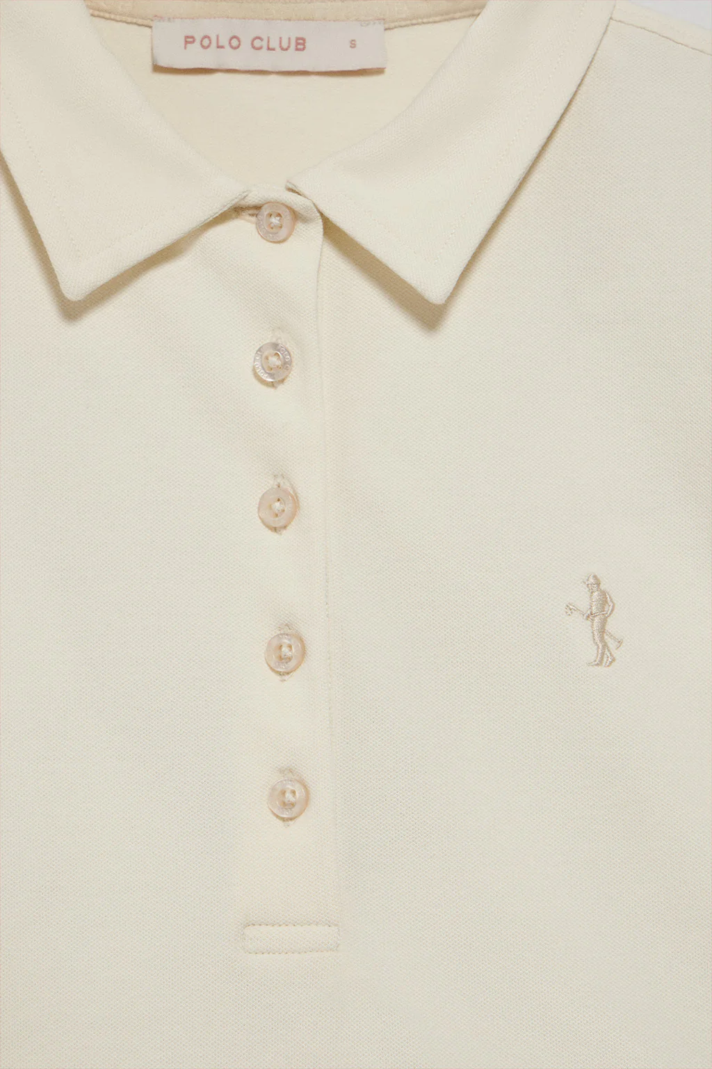 Nude short-sleeve cotton polo shirt with Rigby Best embroidery - Image 6