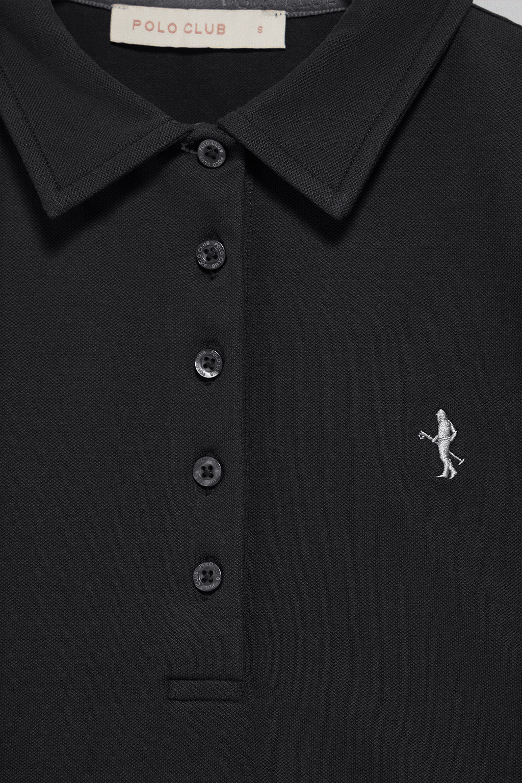 Black short-sleeve cotton polo shirt with Rigby Best embroidery - Image 6