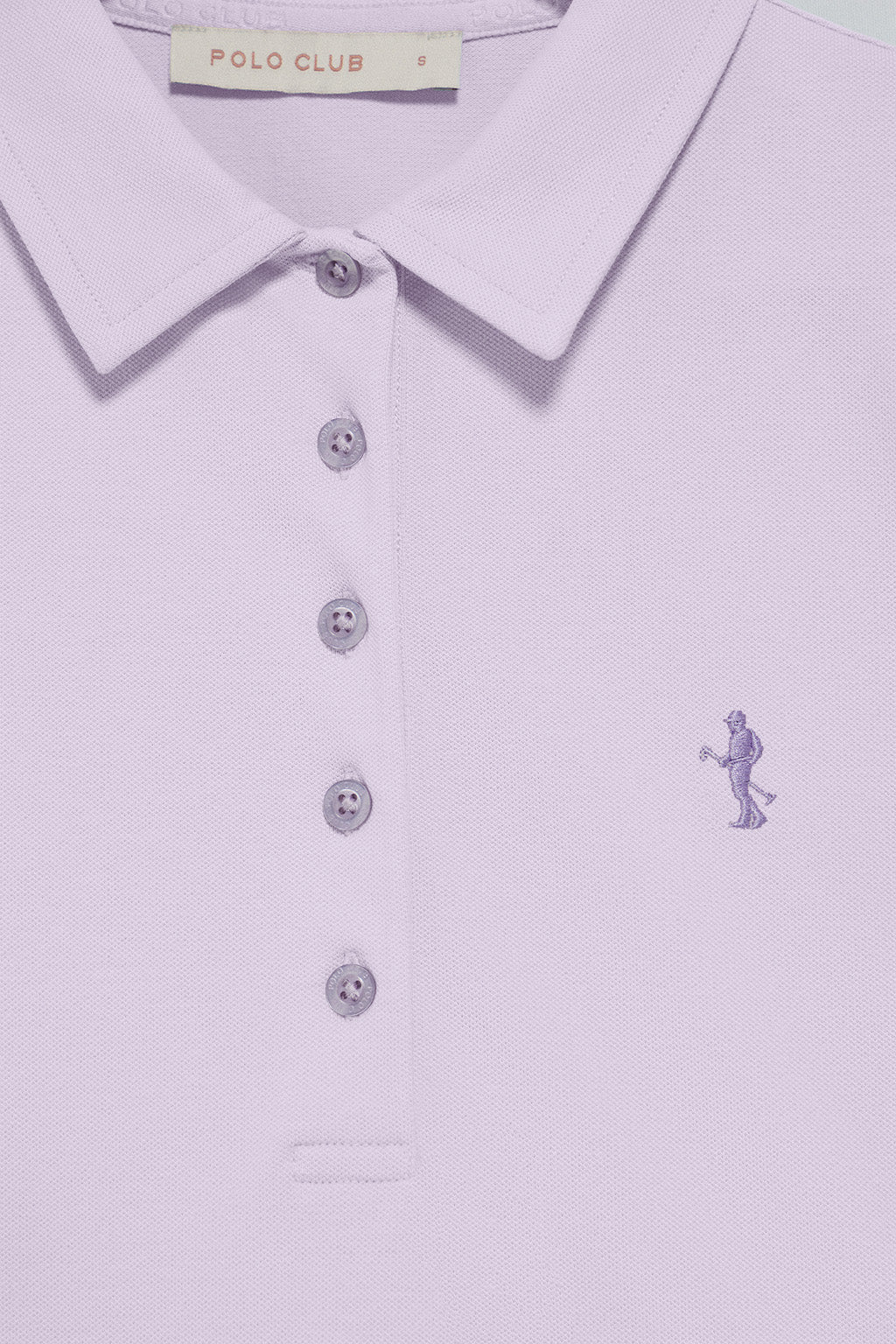 Lavender short-sleeve cotton polo shirt with Rigby Best embroidery - Image 6