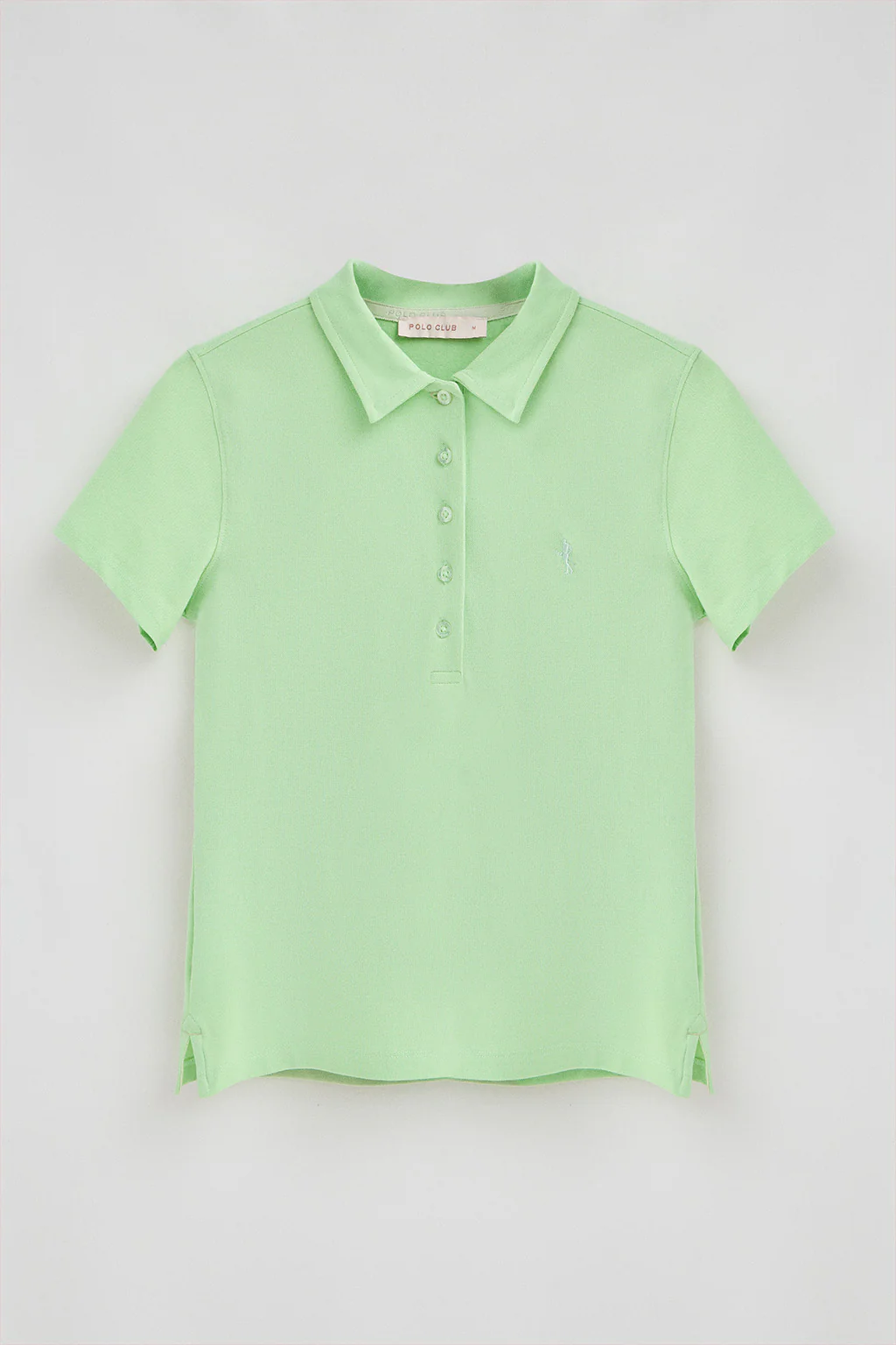 Mint short-sleeve cotton polo shirt with Rigby Best embroidery - Image 7