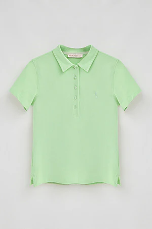 Mint short-sleeve cotton polo shirt with Rigby Best embroidery - Image 8
