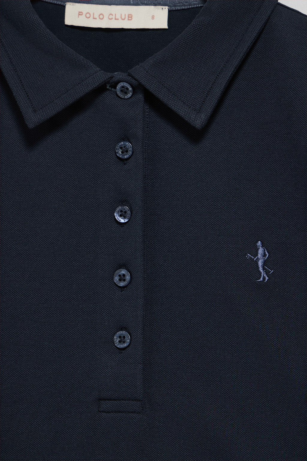 Navy-blue short-sleeve cotton polo shirt with Rigby Best embroidery - Image 6
