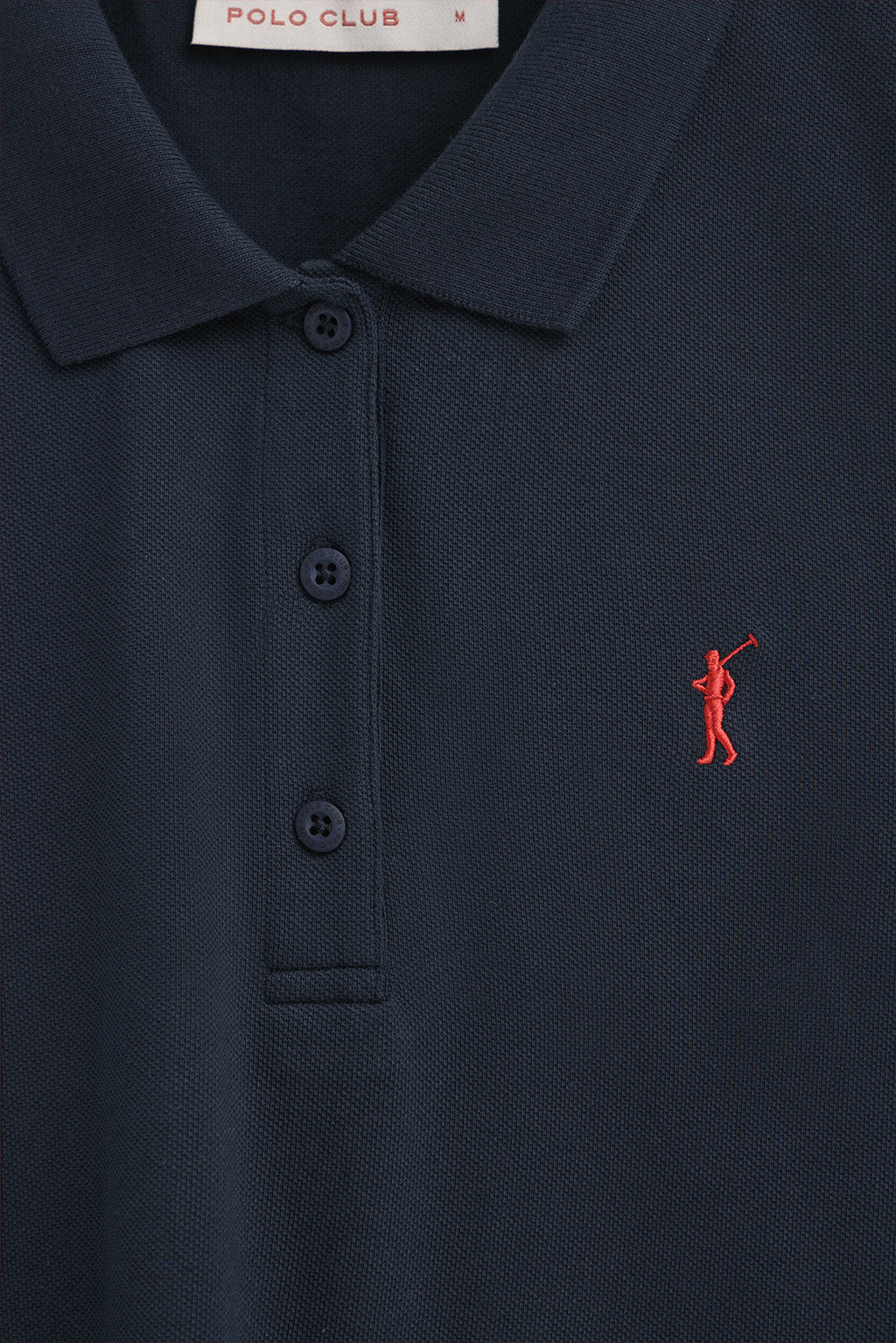 Dark-blue long-sleeve polo shirt with three-button collar and Rigby Go embroidery - Image 6
