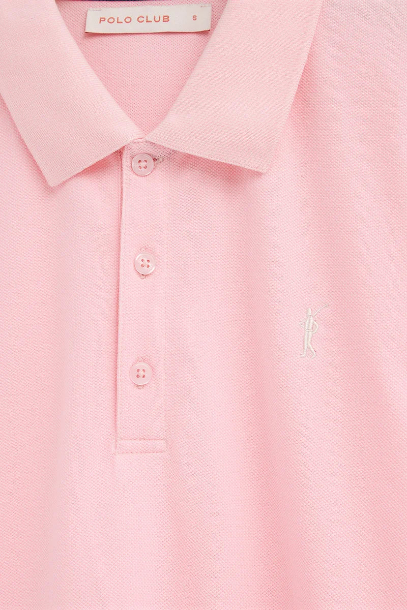 Pink long-sleeve regular-fit polo shirt with Rigby Go embroidery - Image 7