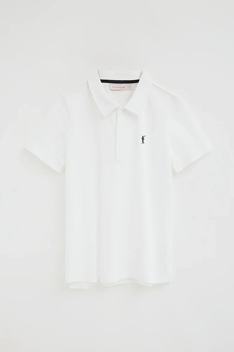 White polo shirt in T-shirt fabric with Rigby Go embroidery - Image 5