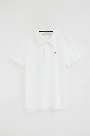 White polo shirt in T-shirt fabric with Rigby Go embroidery - Image 9