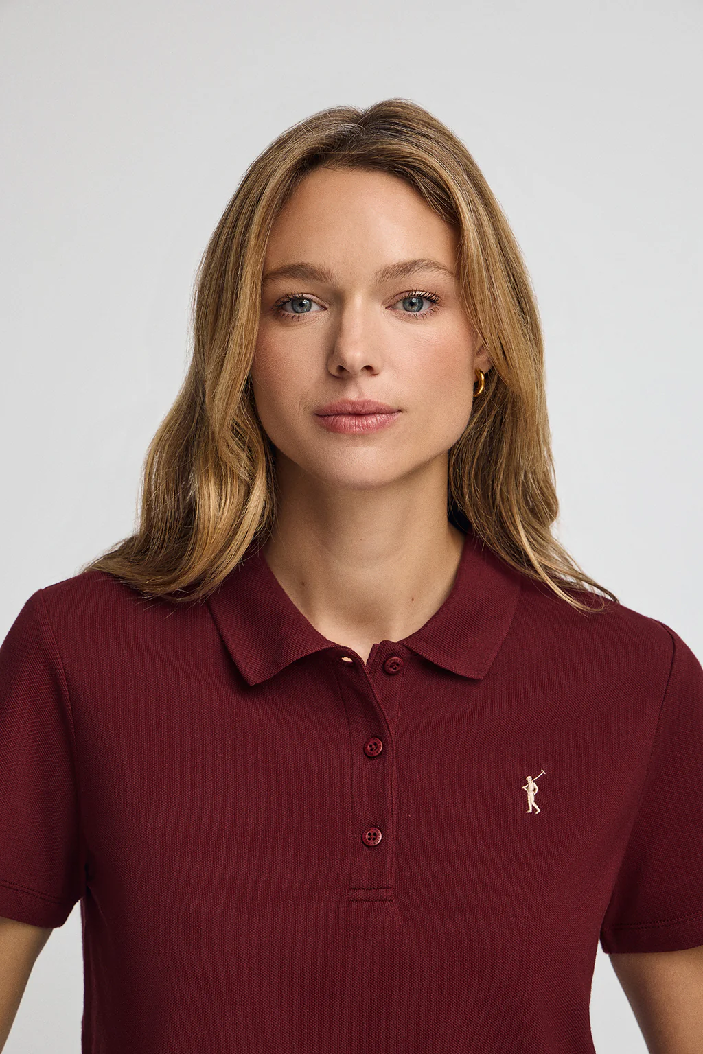 Maroon short-sleeve polo shirt with regular-fit and Rigby Go embroidery - Image 2