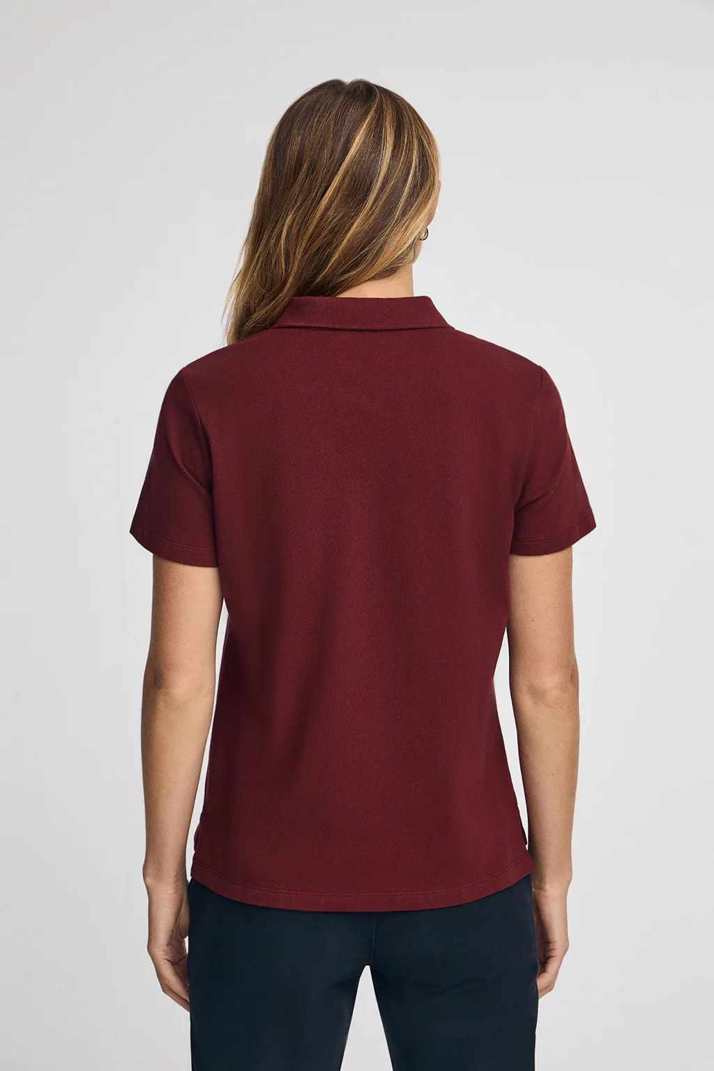 Maroon short-sleeve polo shirt with regular-fit and Rigby Go embroidery - Image 5
