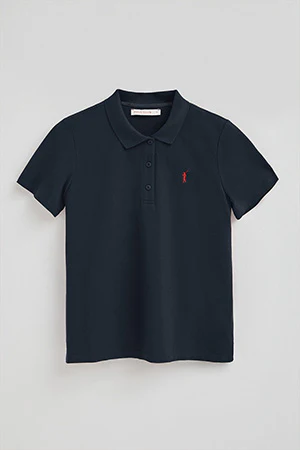 Navy-blue short-sleeve polo shirt with regular-fit and Rigby Go embroidery - Image 8