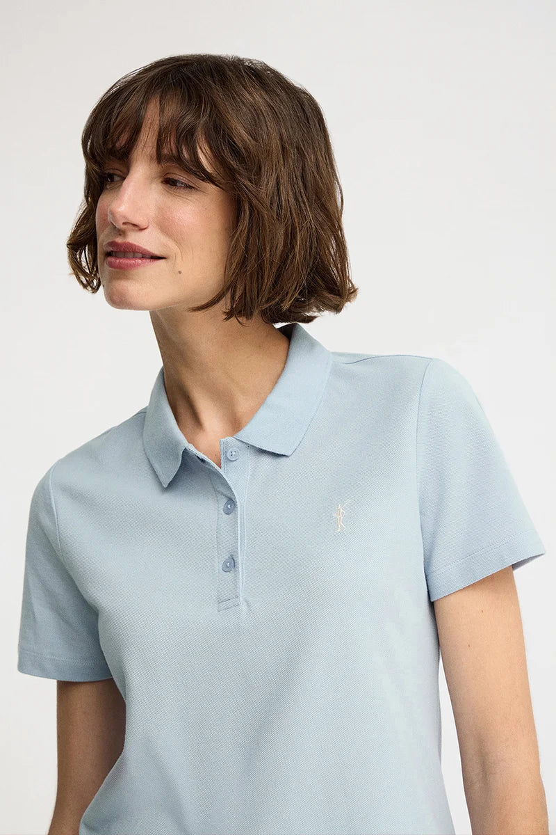 Light-blue regular-fit polo shirt with Rigby Go embroidery - Image 3