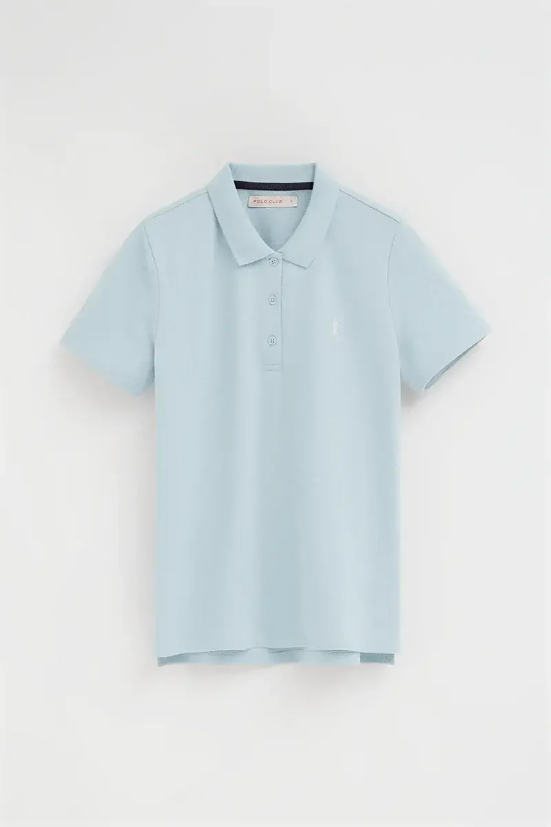 Light-blue regular-fit polo shirt with Rigby Go embroidery - Image 9