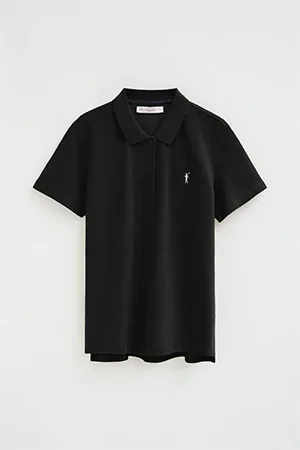 Black regular-fit polo shirt with Rigby Go embroidery - Image 10