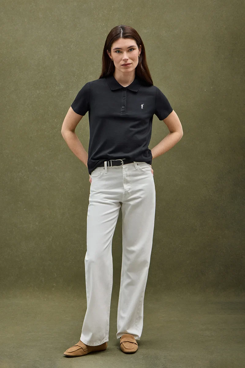 Black regular-fit polo shirt with Rigby Go embroidery - Image 5