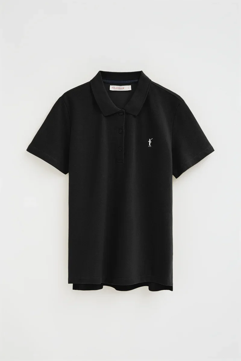 Black regular-fit polo shirt with Rigby Go embroidery - Image 6