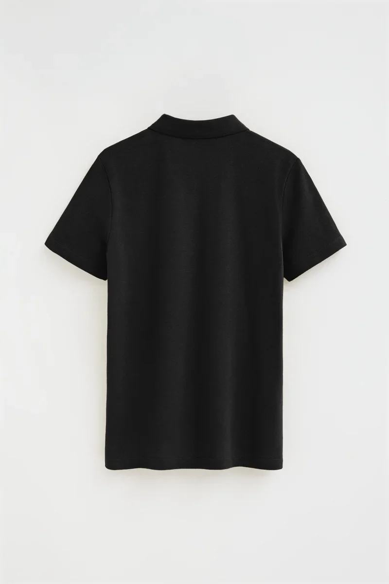 Black regular-fit polo shirt with Rigby Go embroidery - Image 8