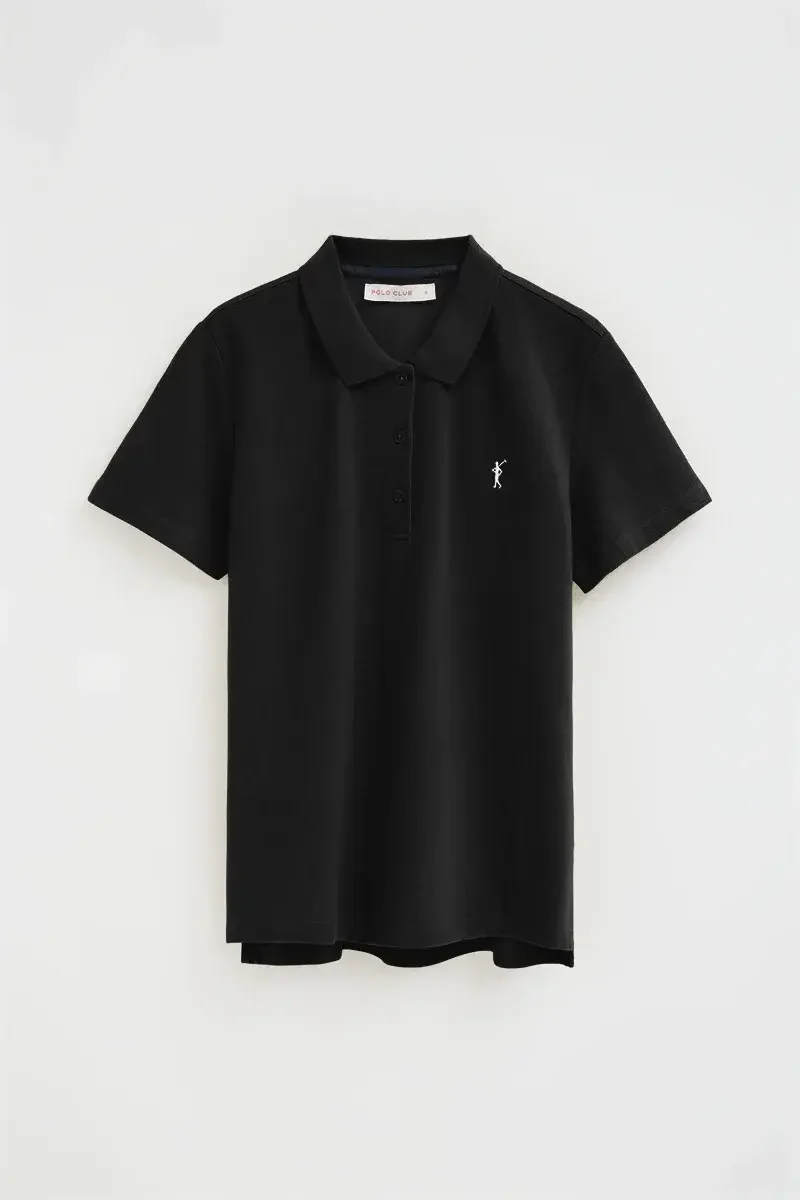 Black regular-fit polo shirt with Rigby Go embroidery - Image 9