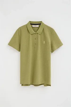 Leaf-green regular-fit polo shirt with Rigby Go embroidery - Image 10