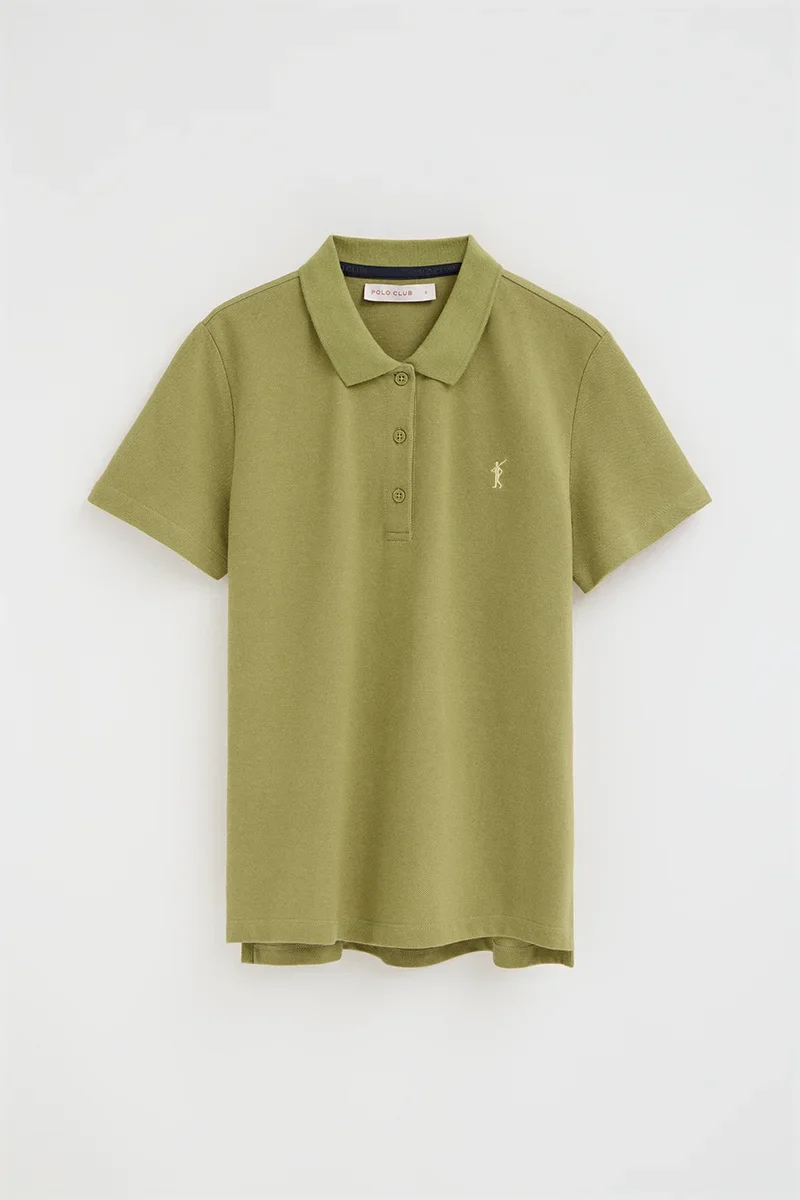 Leaf-green regular-fit polo shirt with Rigby Go embroidery - Image 6