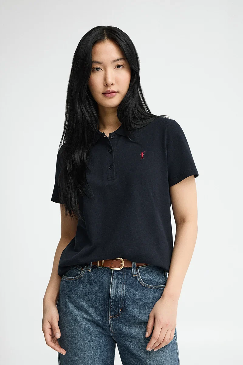 Navy-blue regular-fit polo shirt with Rigby Go embroidery