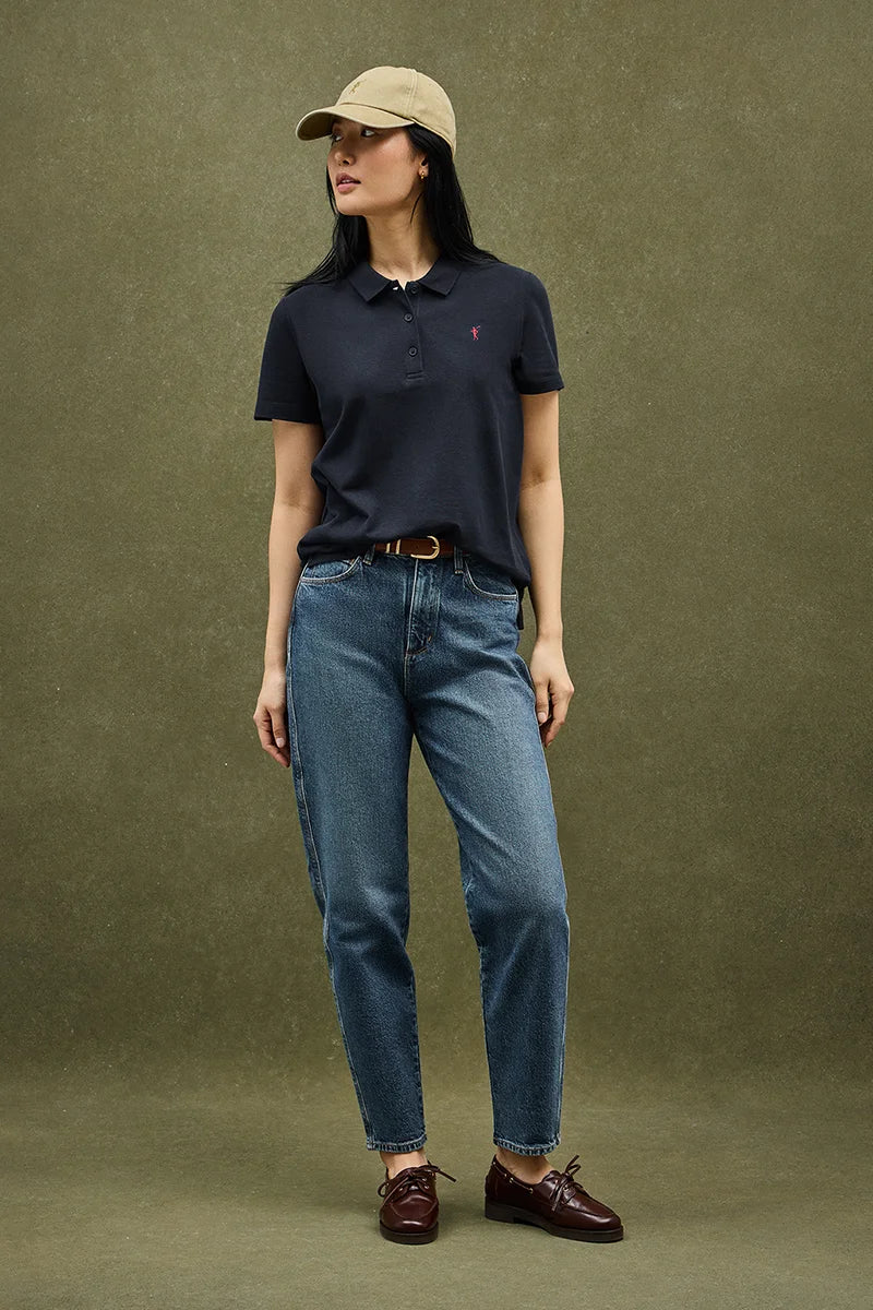 Navy-blue regular-fit polo shirt with Rigby Go embroidery - Image 2