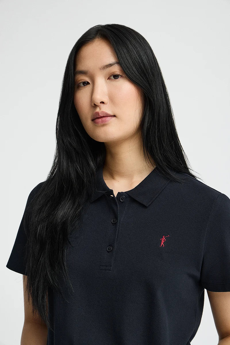 Navy-blue regular-fit polo shirt with Rigby Go embroidery - Image 3