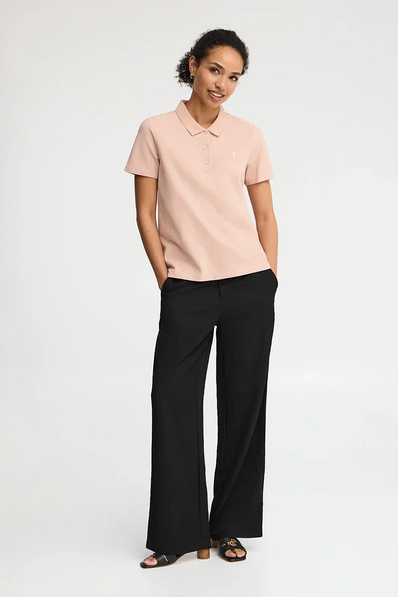 Pale-pink regular-fit polo shirt with Rigby Go embroidery - Image 3