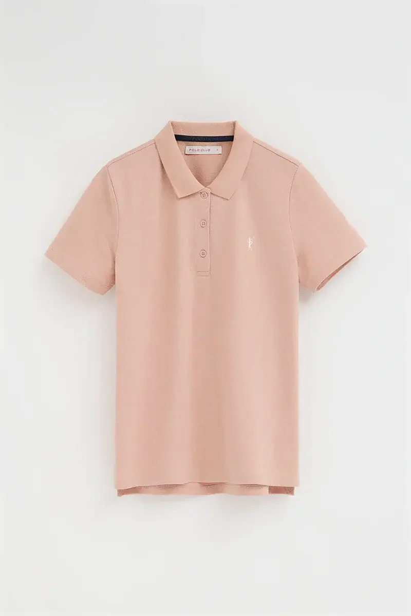 Pale-pink regular-fit polo shirt with Rigby Go embroidery - Image 8