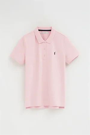 Pink regular-fit polo shirt with Rigby Go embroidery - Image 10