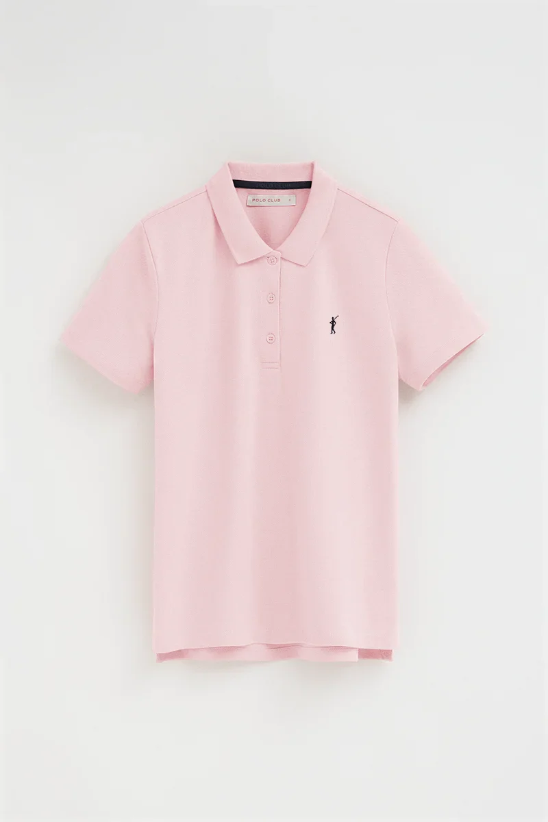 Pink regular-fit polo shirt with Rigby Go embroidery - Image 6