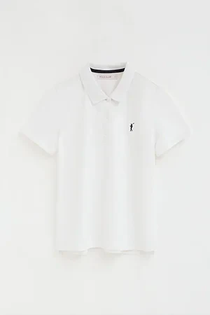 White regular-fit polo shirt with Rigby Go embroidery - Image 10