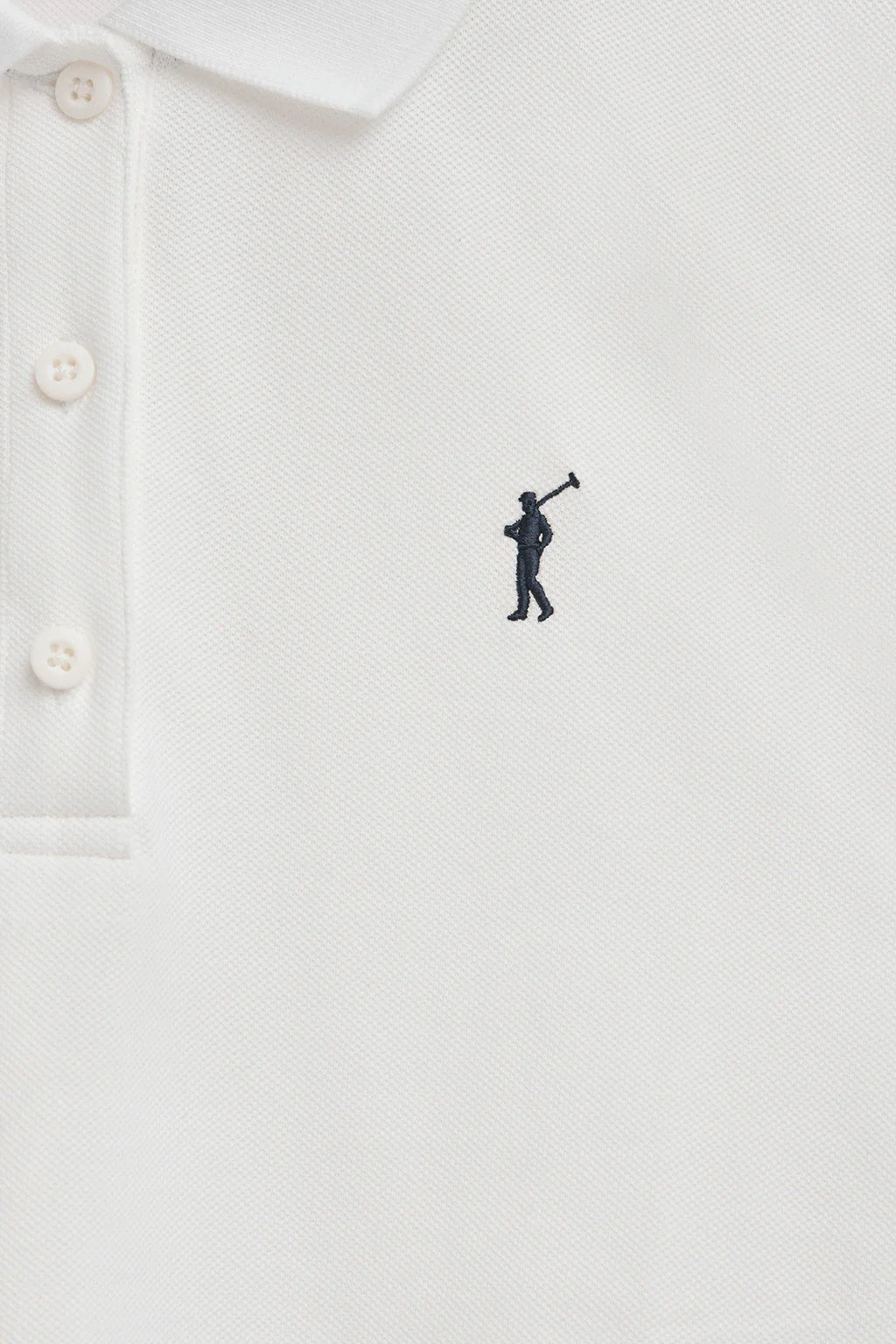 White short-sleeve polo shirt with regular-fit and Rigby Go embroidery - Image 6