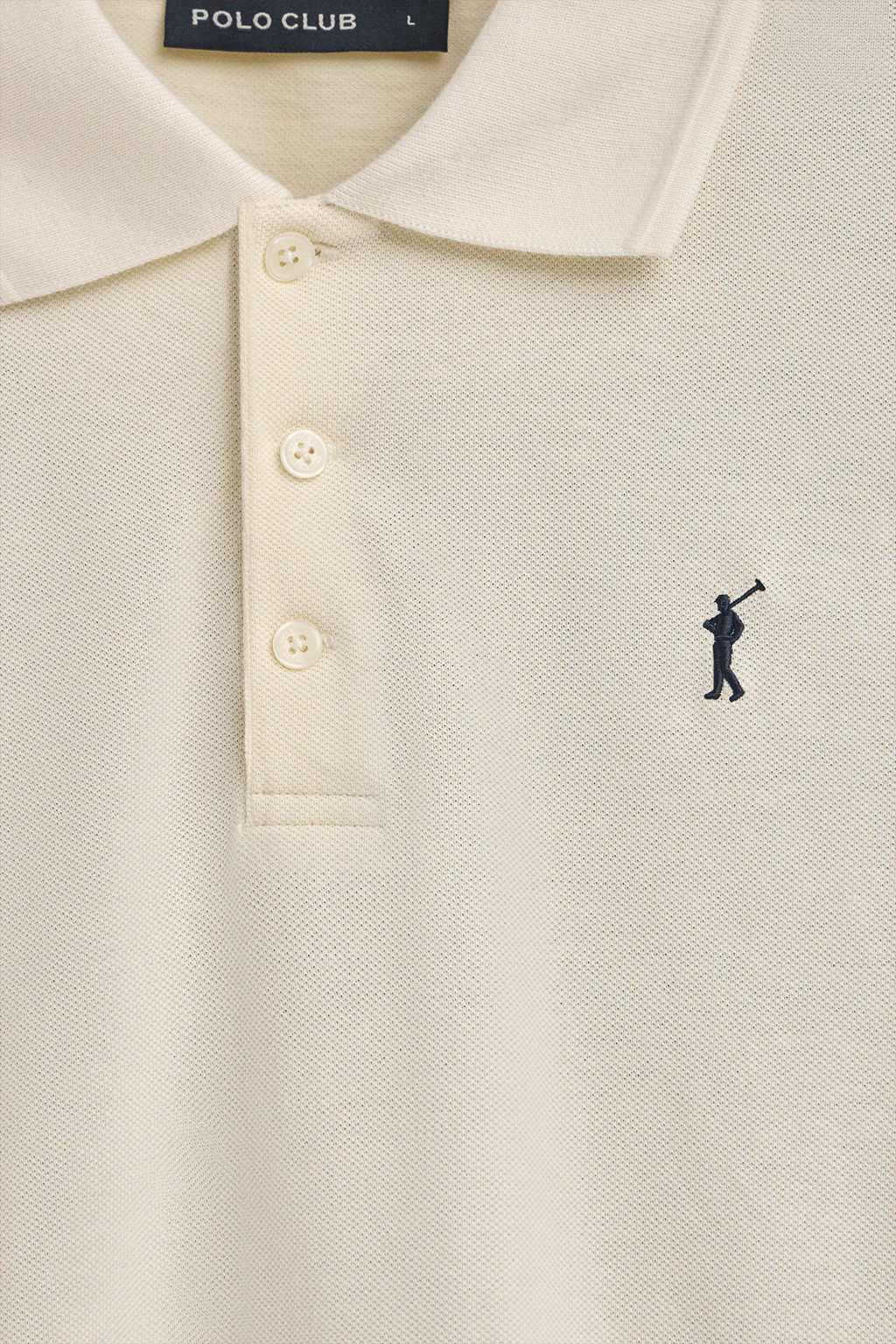 Nude long-sleeve polo shirt with Rigby Go embroidered logo - Image 6