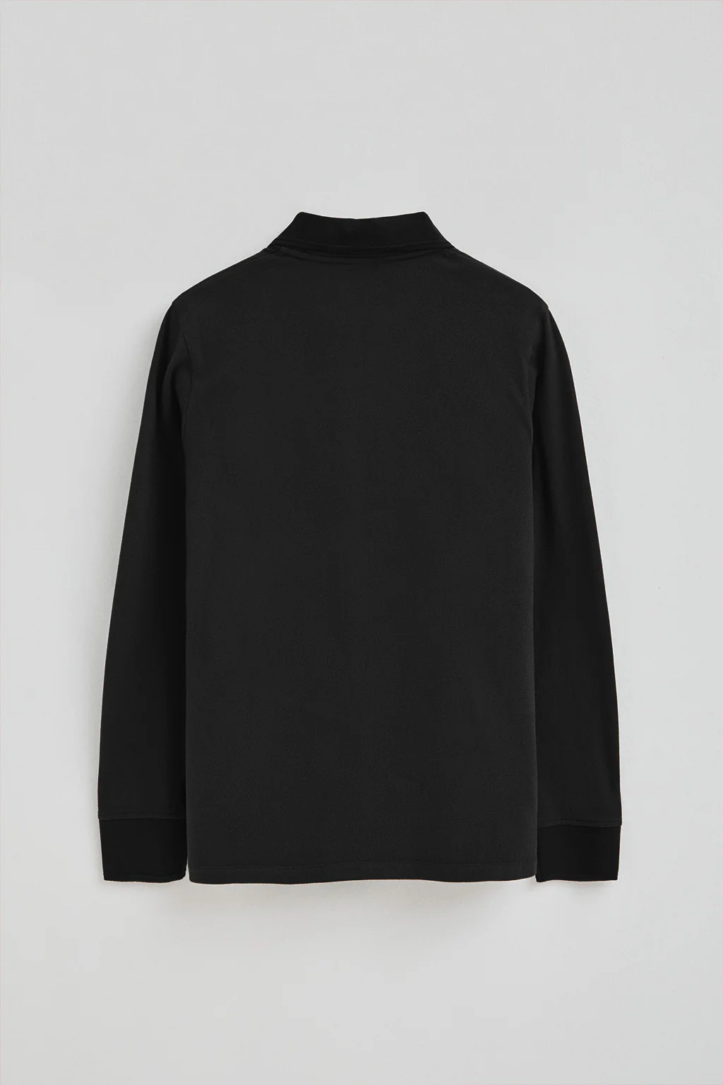 Black long-sleeve polo shirt with Rigby Go embroidered logo - Image 7
