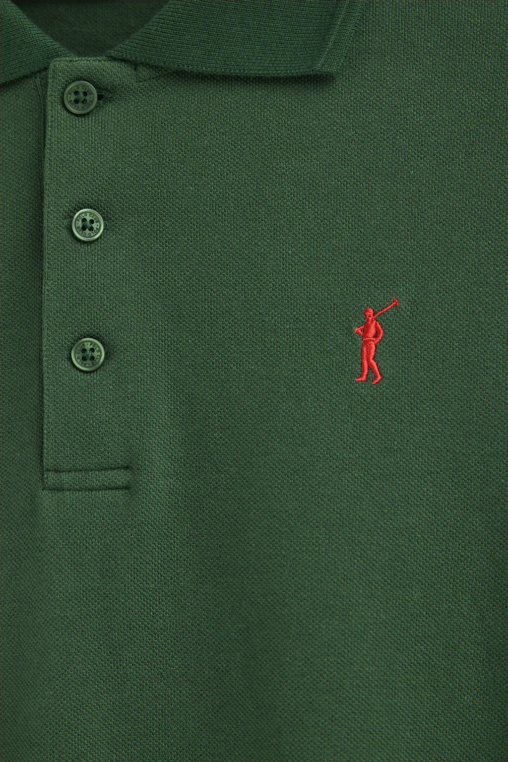 Bottle-green long-sleeve polo shirt with Rigby Go embroidered logo - Image 6