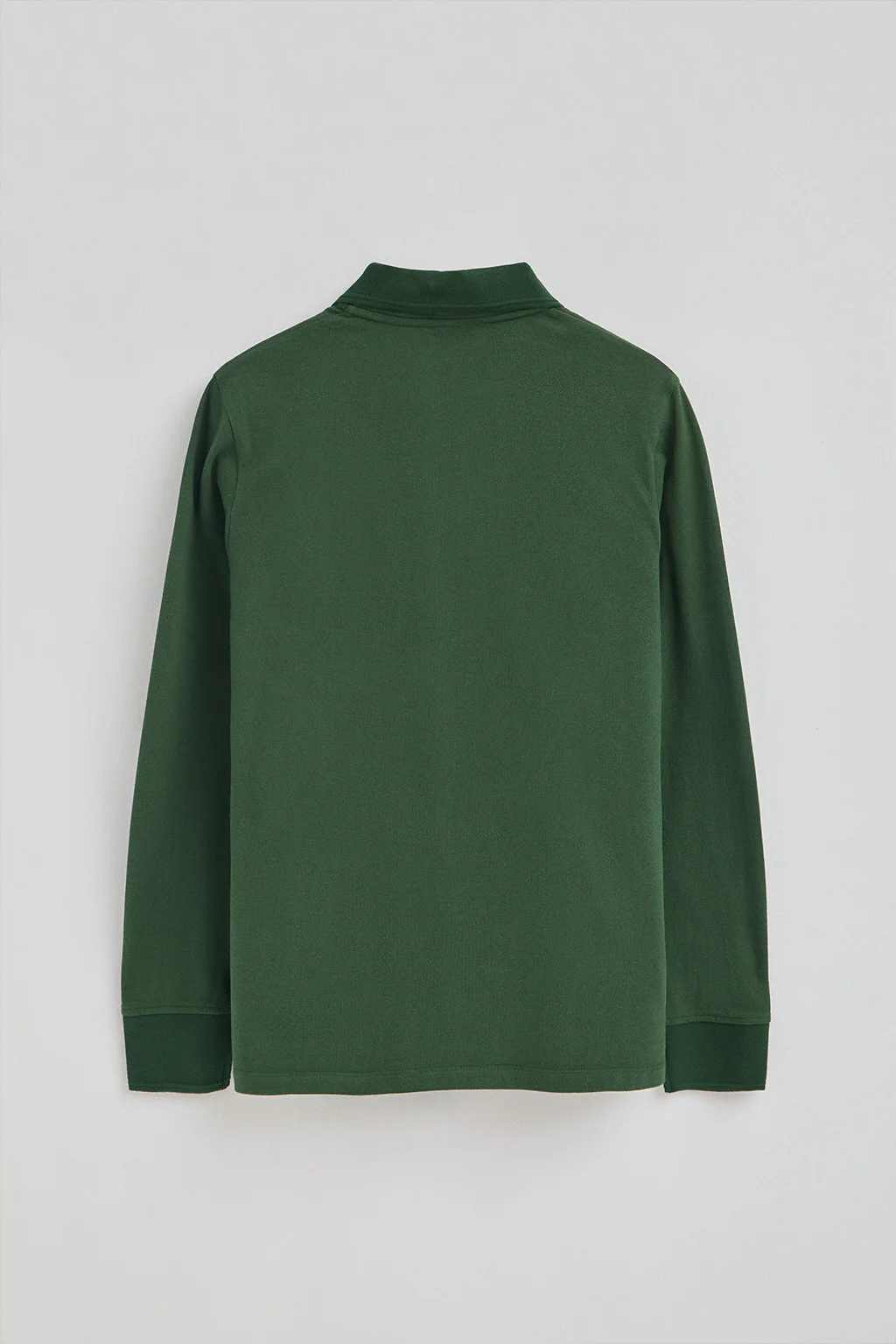Bottle-green long-sleeve polo shirt with Rigby Go embroidered logo - Image 7