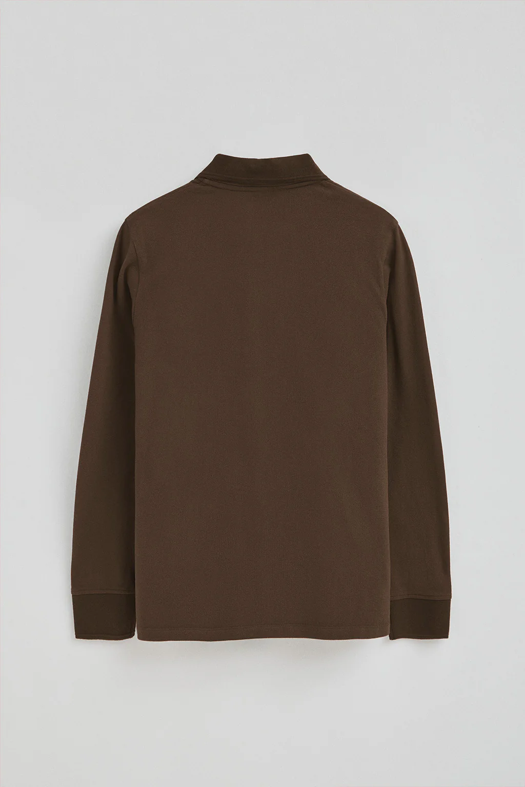 Dark-brown long-sleeve polo shirt with Rigby Go embroidered logo - Image 7