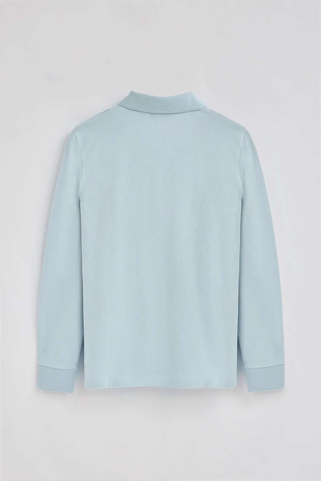 Light-blue long-sleeve polo shirt with three buttons and Rigby Go embroidery - Image 6