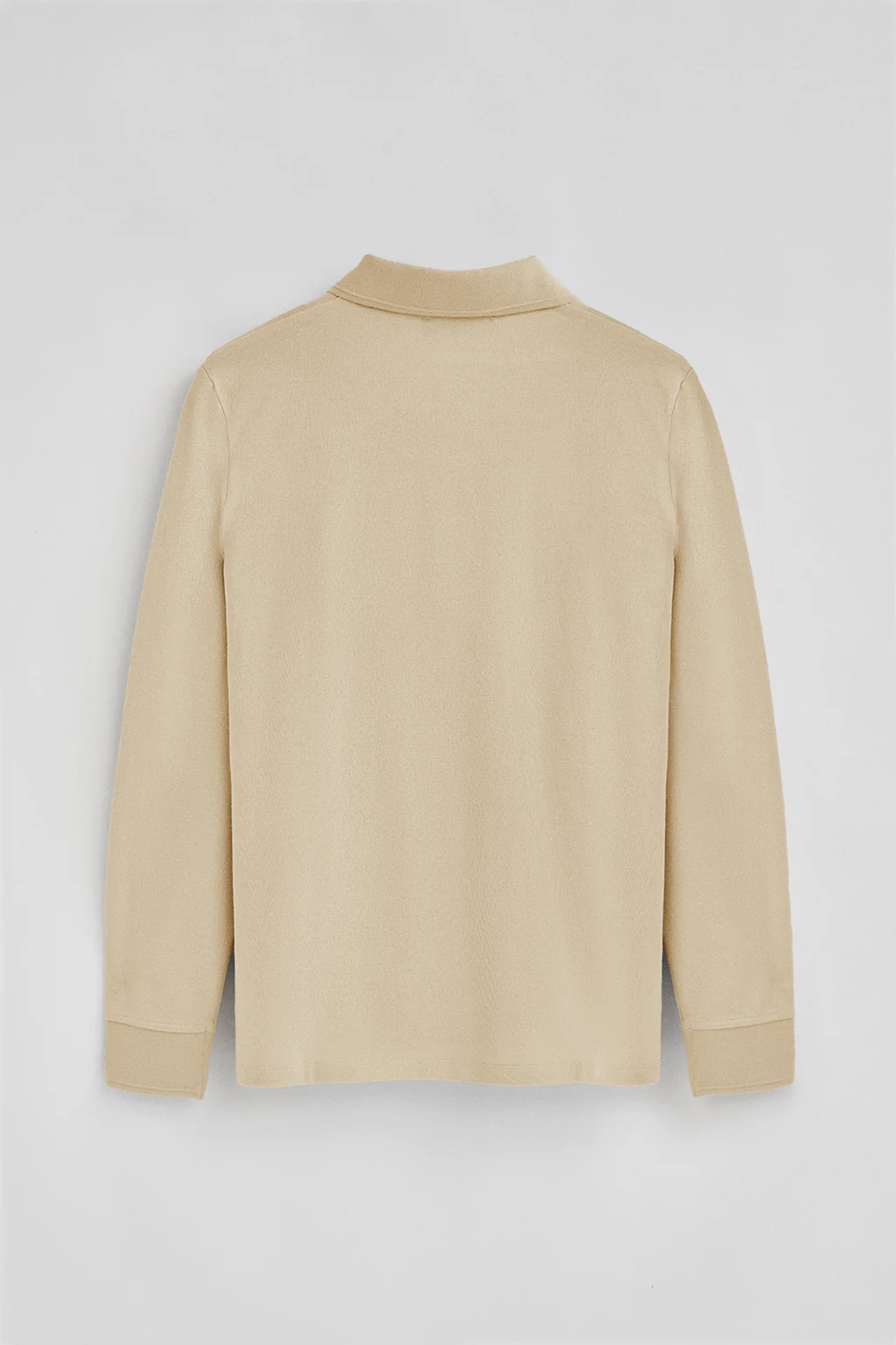 Ivory long-sleeve polo shirt with three buttons and Rigby Go embroidery - Image 6
