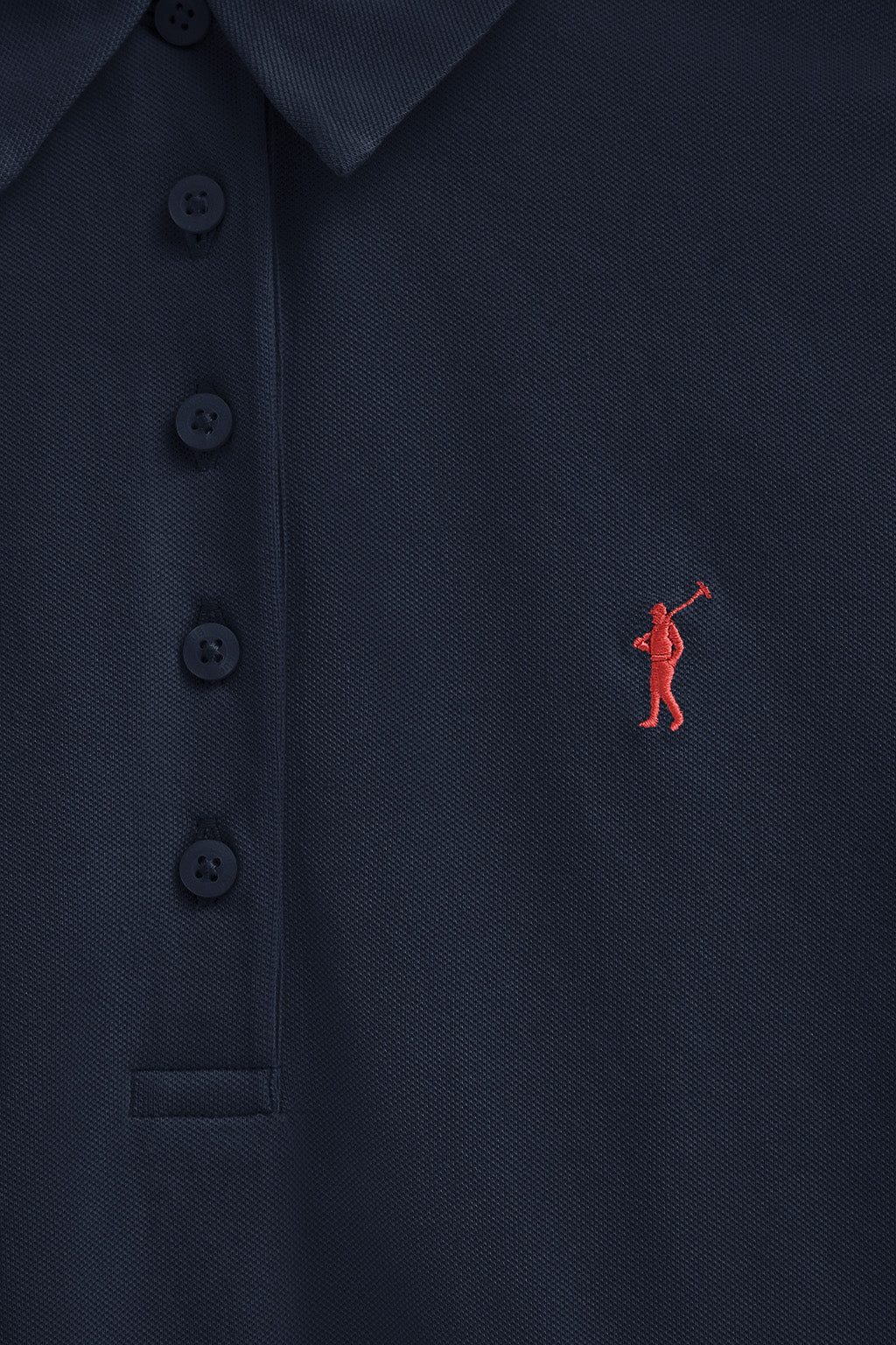 Dark-blue long-sleeve polo shirt with five-button collar and Rigby Go embroidery - Image 6