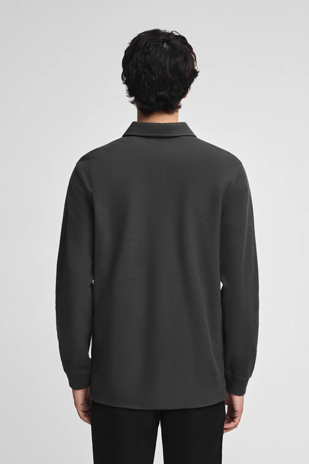 Dark-grey micro-structured polo shirt with Rigby Go embroidery - Image 4
