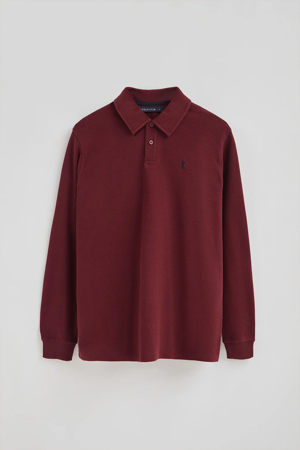 Maroon micro-structured polo shirt with Rigby Go embroidery - Image 8
