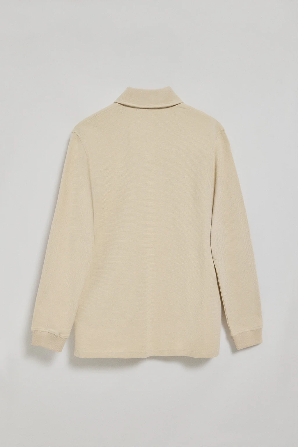 Beige long-sleeve polo shirt with two buttons and Rigby Go logo - Image 6