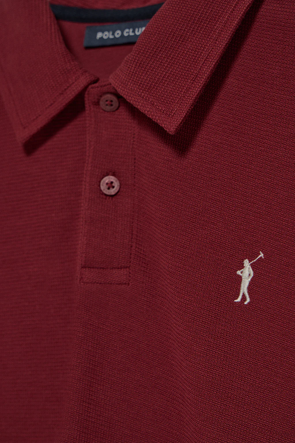 Maroon long-sleeve polo shirt with two buttons and Rigby Go logo - Image 6