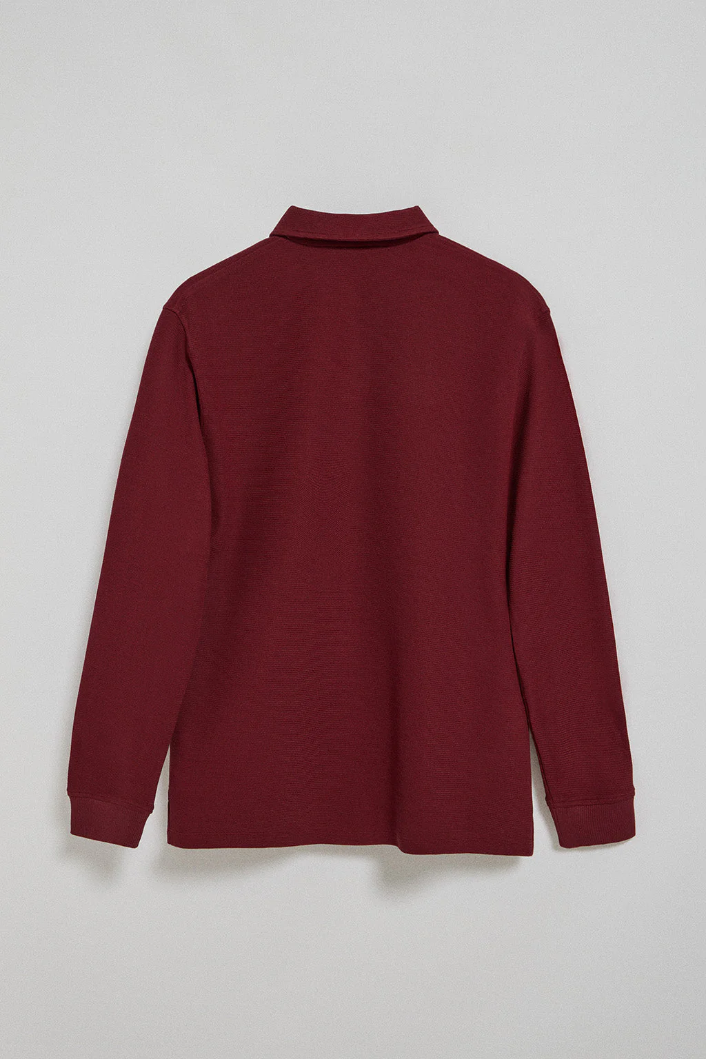 Maroon long-sleeve polo shirt with two buttons and Rigby Go logo - Image 7
