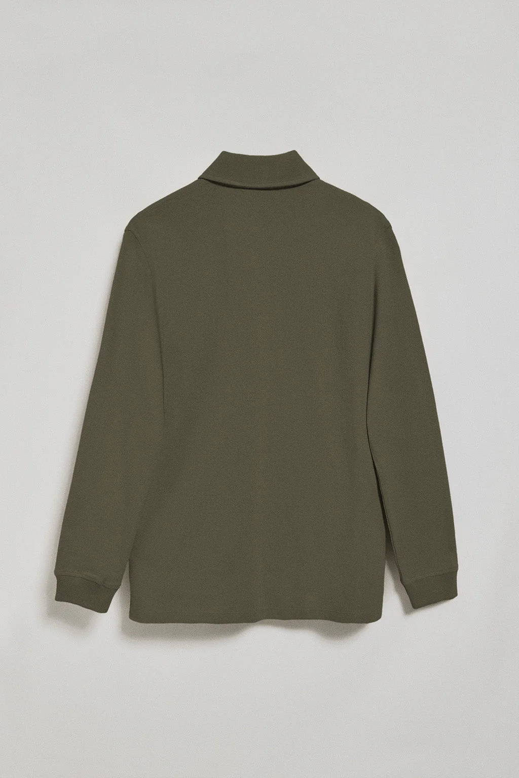 Army-green long-sleeve polo shirt with two buttons and Rigby Go logo - Image 7